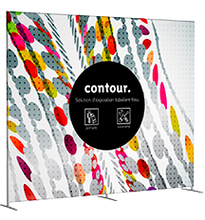 Load image into Gallery viewer, contour tubular backwall display with printed graphics 10'x8'
